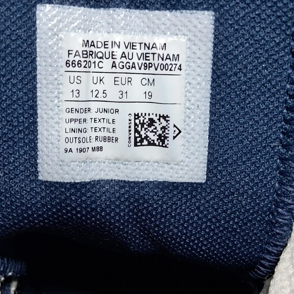 Converse Chuck Taylor All Star Junior 13 Navy Unicorn Print High Top